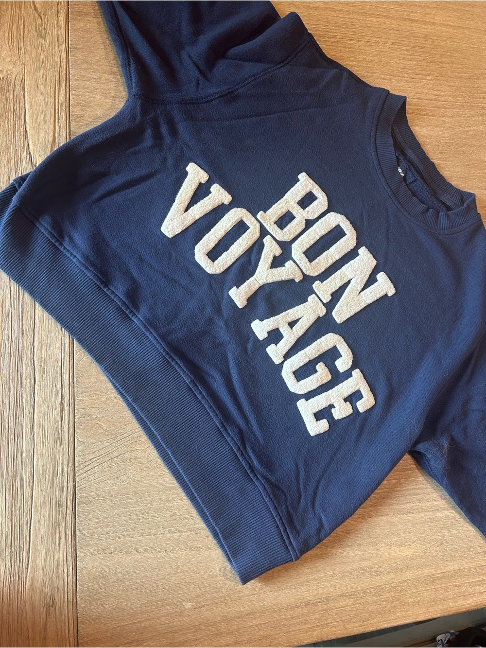 Aerie Navy "Bon Voyage" Pullover Sweatshirt Size Small